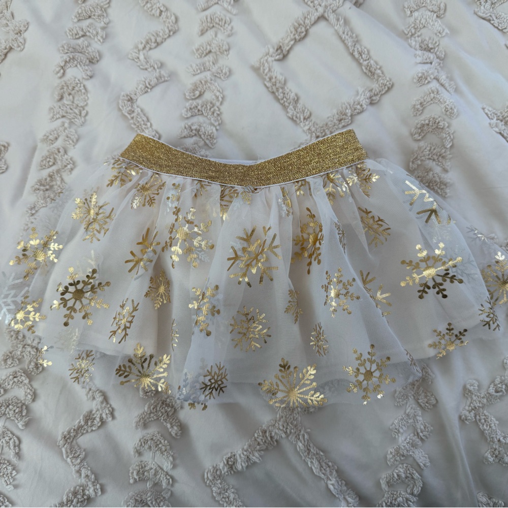 Catherine Malandrino Gold Snowflake Baby Skirt